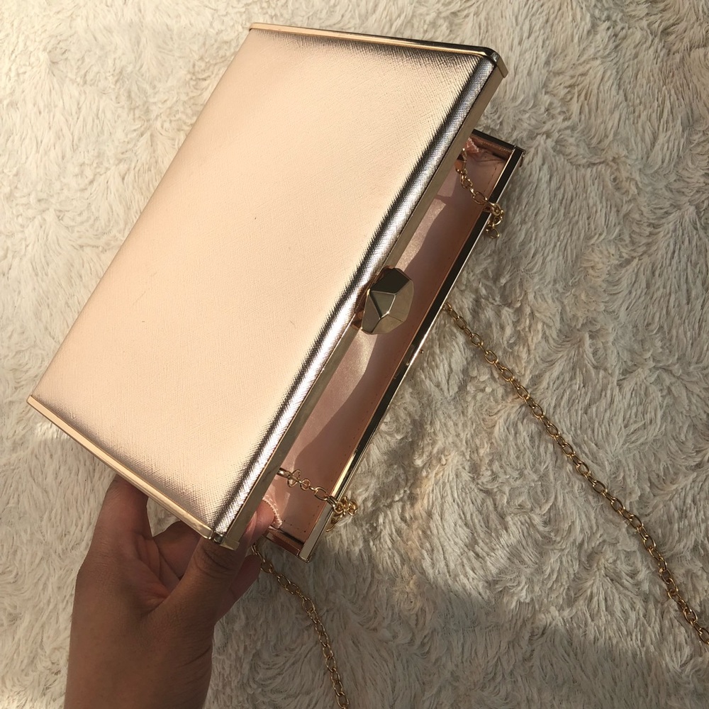 Rose gold clutch